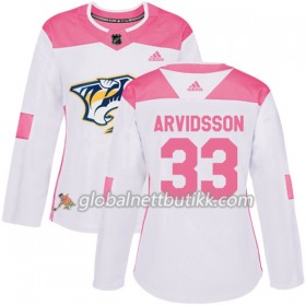 Nashville Predators Hockeydrakt Viktor Arvidsson 33 2017-2018 Hvit Rosa Fashion Adidas Authentic - Dame